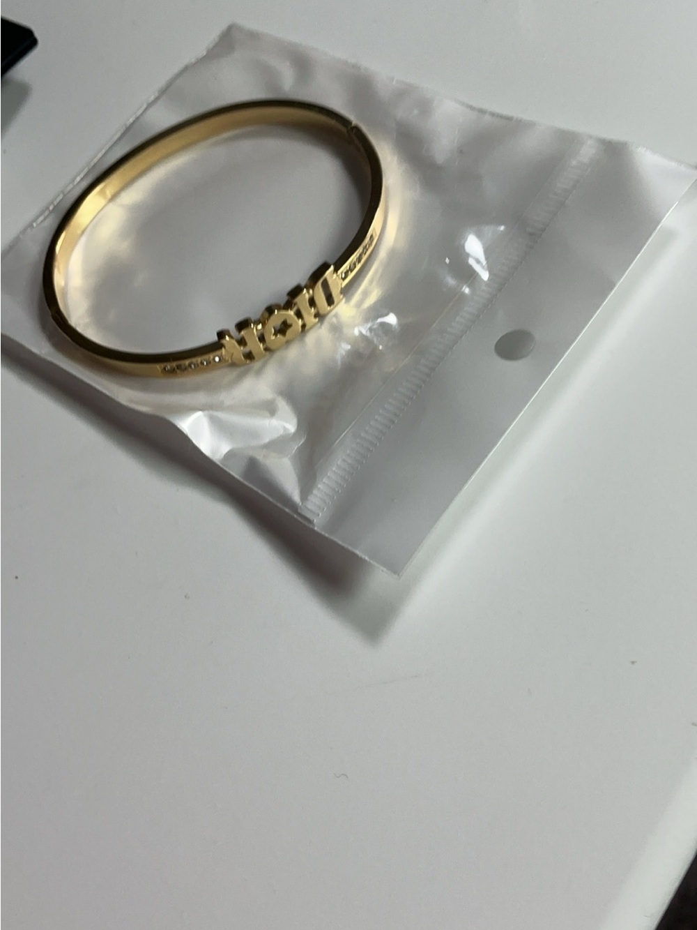 Gold Nameplate Script Bangle Bracelet for Women